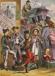 La petite chaussure noire (lithographie couleur)