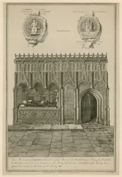Le monument de Raherus, fondateur et premier prieur du prieuré et de l