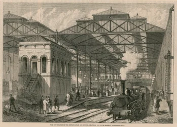 La nouvelle gare du Metropolitan et du London, Chatham and Dover Railway, Farringdon Road, Londres