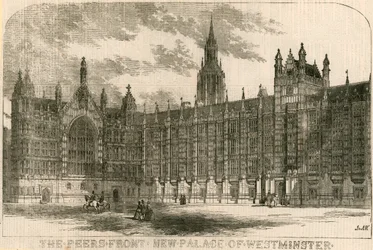 Façade des pairs, nouveau Palais de Westminster, Londres