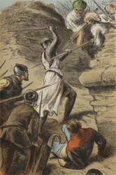 Le siège de la Ville Sainte (gravure en couleur)