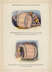 Les garçons turbulents et Diogène le Sage (lithographie en couleur)