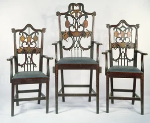 Trois chaises maçonniques géorgiennes, vers 1790