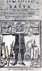 Page de titre du premier livre de Jure Divino - Une satire de Daniel Defoe (1660-1731) publiée en 1706