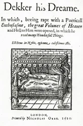 Page de titre pour Dekker his Dreame par Thomas Dekker, publiée en 1620