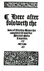 Page de titre pour Le Livre de Phyllyp Sparowe par John Skelton, publié c.1550