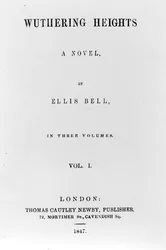 Page de titre de la première édition de Les Hauts de Hurlevent par Ellis Bell (pseudonyme d