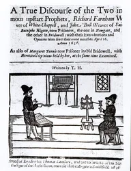 Page de titre de A True Discourse of the Two Infamous Prophets, Richard Farnham, Weaver, of White-Chapel, and John Bull, Weaver, of Saint Botolphs, Algate par T.H, 1636