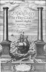 Page de titre de la première édition du Novum Organum de Sir Francis Bacon, 1620