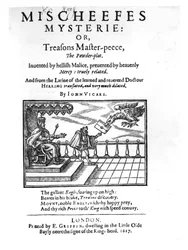 Page de titre de Mischeefes Mysterie ou Treasons Master-peece, le complot de la poudre, par John Vickers, 1617
