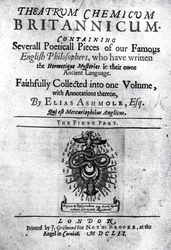 Page de titre du Theatrum Chemicum Britannicum par Elias Ashmole, 1652