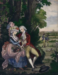 Tom Jones et Sophia Western, scène du roman comique de Henry Fielding « L
