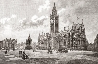 Hôtel de ville, Albert Square, Manchester, de 