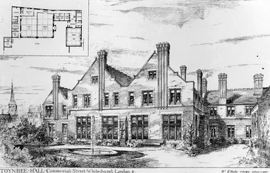 Toynbee Hall, illustration de The Builder, 14 février 1885