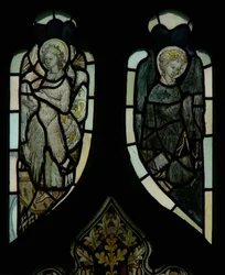 Fenêtres de lumière en réseau représentant des anges