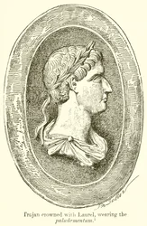Trajan couronné de laurier, portant le paludamentum