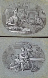 Deux scènes domestiques, vers 1725