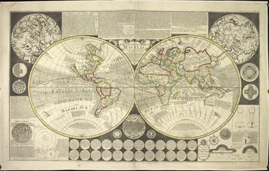 Carte du monde en deux hémisphères