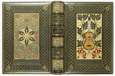 Couvercles supérieur et inférieur, avec des motifs de guitare et de fleurs, 1843