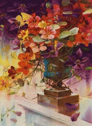 Urne remplie de fleurs