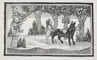 Valentin et Orson, illustration de Chap-books du XVIIIe siècle par John Ashton, pub. 1882