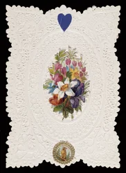 Carte de Saint-Valentin représentant des fleurs, c.1840