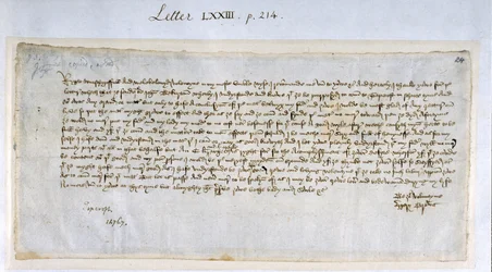 Lettre de Saint-Valentin de Margery Brews à John Paston III, février 1477