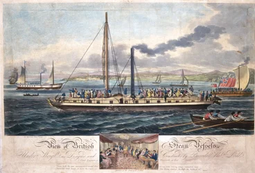 Vue des navires à vapeur britanniques, publiée par R. Ackermann, 1820-51