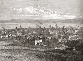 Vue de Dundee, Écosse, de 