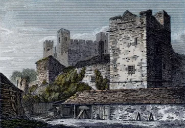 Vue du château de Rochester, Kent, vers 1830