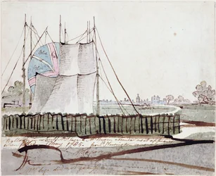 Vue du ballon à Newington Causeway, mai 1785