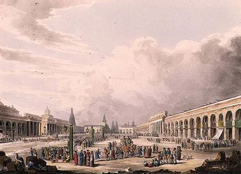 Vue de la grande place avec les boutiques à Moscou, planche 3 de 