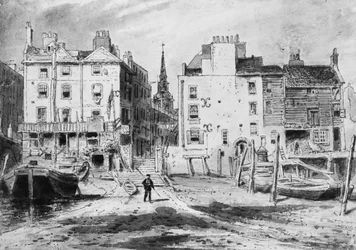 Vue des anciens escaliers de Hungerford, vers 1815