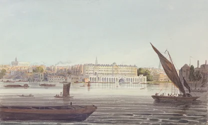 Vue de la façade fluviale de New Somerset House, depuis Bankside, 1796