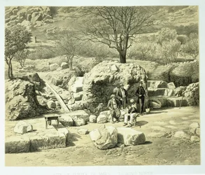 Vue du Temple de Mars, de A History of Discoveries at Helicarnassus, Cnidus, & Branchidae, par Charles Thomas Newton publié en 1862