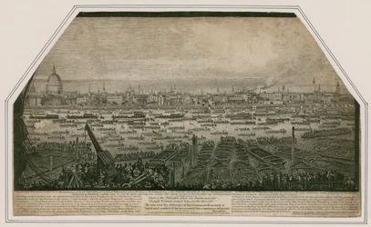 Vue du cortège funèbre de l