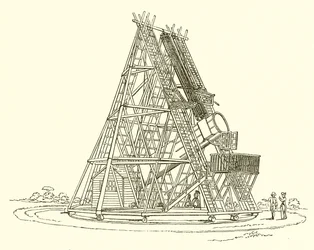 Vue du grand télescope érigé à Slough
