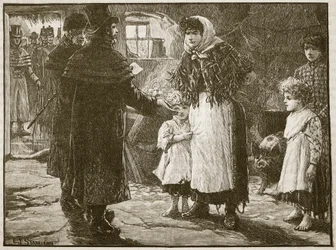 Visite du percepteur de la dîme, Irlande, 1832 (illustration de Cassells Illustrated History of England)