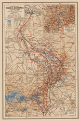 Première Guerre mondiale : Front occidental, Ypres et Messines (lithographie couleur)