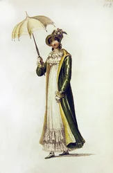 Robe de promenade, planche de mode de Ackermann