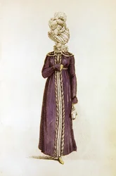Robe de promenade, planche de mode du Repository of Arts d