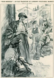 Gardiens de fouets : une vieille tradition du marché aux légumes de Londres ; Covent Garden, Londres