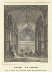 Cathédrale de Winchester, vue dans le presbytère montrant les chantries de l