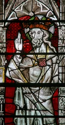 Vitrail Ew représentant Dieu dans le Couronnement de la Vierge