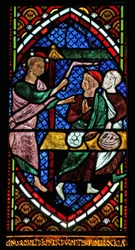 Fenêtre Ew représentant Jésus chassant les marchands du Temple