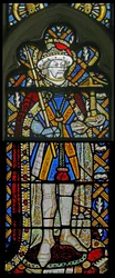 Fenêtre Ew représentant Saint Alban - avec des bijoux en verre incrusté