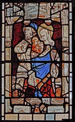 Fenêtre Ew représentant Sainte Marie Salomé, Zébédée avec le jeune Saint Jean
