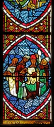 Fenêtre Ew représentant une scène de la Messe