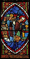Fenêtre Ew représentant une scène de la Messe