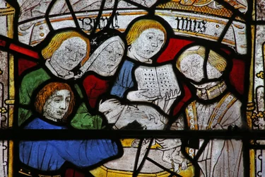 Fenêtre représentant les Sept Sacrements : Baptême